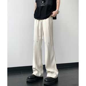 Quần Dài Nam Cleanfit White Micro Flare Ống Thẳng Quần Dài Thường Ngày Mùa Hè 2024 Trung Tính Cạp Vừa Dài Đến Mắt Cá Chân