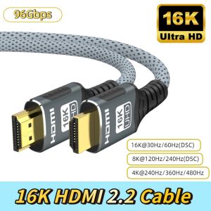 HDMI 2.2 Cable 96Gbps Bandwidth Support 8K 120Hz 4K 240Hz 2K 360Hz LIP Protocol for TV Monitor Game Console