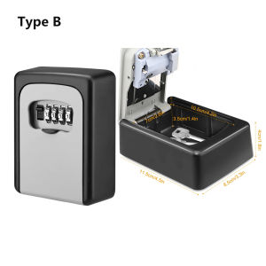 Awapow Metal Password Key Box Wall Mounted 4 Digits Password Key Storage Lock Box Durable Waterproof Anti Theft Safe Lock Keybox