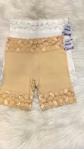 Quần váy bảo hộ mẫu dài cotton gân thun viền hoa mai - Free size