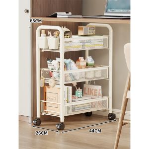 evesigar | Movable Under-Table Storage Shelf with Wheels Layered Organizer