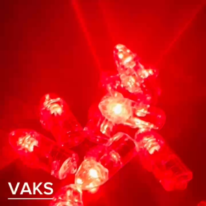 Combo 3 Đèn LED viên đạn nhựa trong màu ĐỎ ko chớp - Trang trí tiệc tùng đèn trung thubong bóng