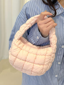 Spring 2025 New Cloud Texture Quilted Bubble Handbag Casual Womens Mobile Phone Bag Folded Nylon Small Size Youth Leisure