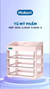 Tủ Mỹ Phẩm Tủ Thuốc HOKORI 3-4-5 Tầng Nhựa VIỆT NHẬT Tủ Để Bàn Ngăn Kéo Trong Suốt - 3636