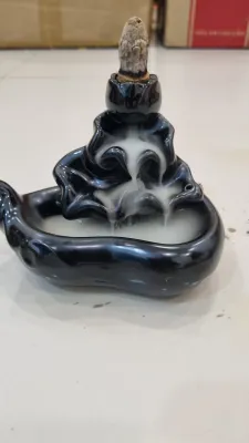 Thác Khói Trầm Hương Men Sứ Cao Cấp Dùng Xông Đót Nụ Trầm Có Lỗ Cắm Hương Giá Xưởng
