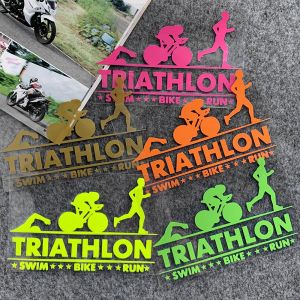 Trang trí ô tô nhãn dán ô tô ba môn phối hợp thể thao điện xe cá tính sáng tạo dán xe máy cào Mặt nạ dán đề can chống nước