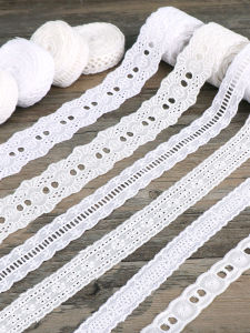 Lolita Cotton Lace Trim Skirt Book Cover Hollow out Design Home Sewing DIY Material with Fly Edge Petal Shape Ornament