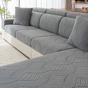 Sturdy Tencel Velvet Wave Pattern All - inclusive Sofa Cover Versatile Dustproof Living Room Sofa Cover Perfect for Modern Nordic - inspired Interiors and Daily Use Sofa Cover