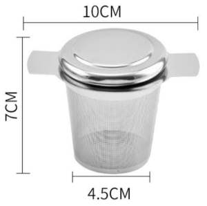 Dụng cụ lọc trà inox 304 nắp quai đệm silicon chống nóng lưới lọc siêu mịn lọc sạch mọi cặn trà