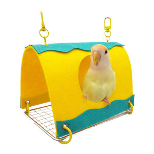 Parrot Hanging Nest Triangle Bird House Breathable Fabric Summer Sleeping Hut for Small Medium Parrots Finches Sparrows
