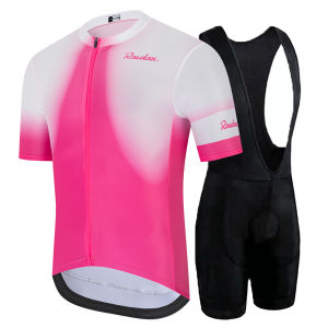 RAUDAX Pink Women Summer Short Sleeve Cycling Jersey Anti-UV Shorts Uniform Set Outdoor Mtb Bike Top Suit Bicycle Clothing Shirs