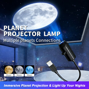 USB Moon Earth Planetary Projector Lamp 3  Types Theme Replacement Lamp Strip Indoor Atmosphere Light LED Decoration Night Ligh