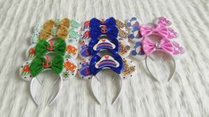 Disney Mickey Mouse Ears 25th Anniversary Commemoration Mickey Mouse Ears Magic Cruise Sparkle Bow DIY Headwear Adults Hairbands