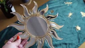 Boho Sun Shape Wall Mirror Art Decorative Mirror with Sunburst Design Acrylic Hanging Mirror for Living RoomBedroomHome & Wall