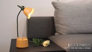 Table Lamp Touch Dimming LED Desk 3 Color Light Foldable Flower Bedside Nightstand Lighting USB Charging Home Study Gift