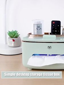 Multifunctional Tissue Kitchen Storage Box Desktop Tissue Case Plastic Cover ABS Household Office Drawer Organizer Tissue Holder Rack
