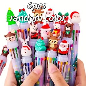 1/4/10pcs Random Color Ballpoint Pens Retractable Multipack 2 in 1 Pens Set with Stylus Tip Black Ink Funny Pens for Work