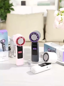 Cooling Neck Fan with Cold Compress Function 100-Speed Mini Handheld Foldable Desktop Fan Rechargeable LED Display K801