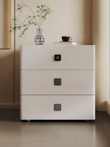 Bedroom Smart Bedside Table Solid Wood Bed Side Chest of Drawer Cream Style Storage Cabinet Chest of Drawers Italian Normcore Small New Arrival