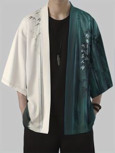 Áo Kimono Nam Mùa Hè Thời Trang Giản Dị Nhẹ Thoáng Khí Thiết Kế In 3D Ngoài Trời Dạo Phố Polyester Jubba Thobe
