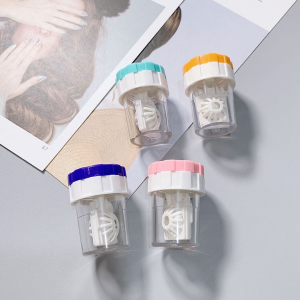 E.B.【Ready in Stock】 Contact Lens Manual Cleaner Portable Rotating Case Glasses Cleaning Box