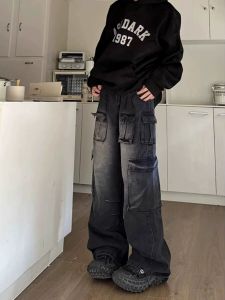 Quần Áo Bảo Hộ Lao Động Mỹ Cổ Điển Quần Nam Mùa Hè Ống Rộng Denim Rộng Rãi Thời Trang Thương Hiệu Vibe Quần Jean Cao Thiết Kế Cảm Giác Thoải Mái Cắt Thẳng
