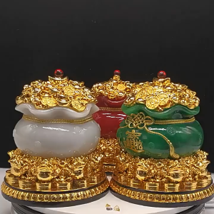 Tượng Túi Tiền Hoàng Kim Bảo Vật Phẩm Phong Thủy Cầu Tài Lộc Đặt Bàn Thờ Thần Tài