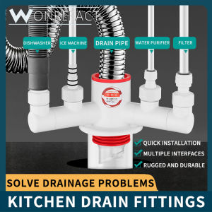 Kitchen Sink Drain Pipe Connector Multiport Drainage Odor-proof Insect-proof Water Purifier Dishwasher Drainage Accessories