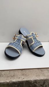 Promo Sandal Wanita Flat Selop Nevada Nagita Korean Style Terbaru Ocean Ice Blue Anti Selip Ringan Sol Anti Selip