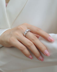 1pc S925 Silver Inlaid Moissanite Ring Men And Women StylishTemperamental Ring Party Engagement Wedding Anniversary Gifts