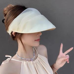 Mũ Che Nắng Bằng Vải Ogeong Dài Có Viền Lưới Có Thể Gập Lại Cho Nữ Mùa Hè Chống Tia UV Mũ Đi Biển Mũ Đi Du Lịch Mũ Trùm Đầu