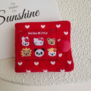 Takara Tomy | Anime Hello Kitty Fabric Data Cable Storage Clip KT Cat Handmade KT Data Cable Charging Cable Storage Card Holder Birthday Gifts