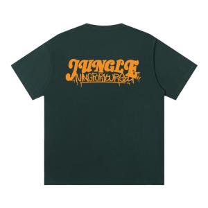 Loose Fit Streetwear Tiger Logo T-Shirt Mens Hip Hop Sporty Short Sleeve Casual Cotton Tee for Couples Summer Fashion