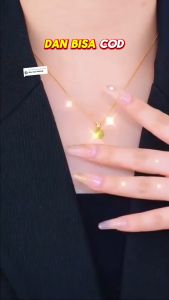 Kalung Wanita Liontin Bola Hijau Giok Titanium Ori Import Anti Karat Selamanya