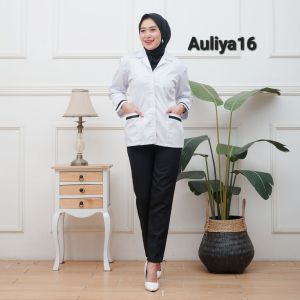Baju Dinas Kerja Putih List Hitam Wanita Baju Putih PNS/ASN Baju Putih PDH PPL Wanita