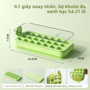 DEMING | Khay Làm Băng Silicone Đạt Tiêu Chuẩn Thực Phẩm cho Tủ Lạnh Nhà
