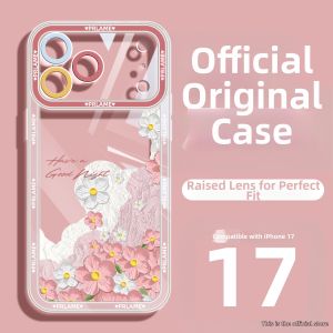 KEYOUQU | Orange iPhone 17 Pro Case with Floral Design and Full Protection