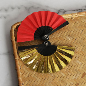Handmade Mini Fan Doll Headwear DIY Red Gold Childrens Ancient Chinese Hanfu Accessories Small Fan Home Daily Use Item