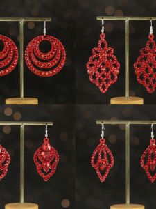 Exaggerated Personality Competition Ear Rings Womens New Style Belly Dance Performance Accessories Latin Standard Dance Earrings Anti-allergy