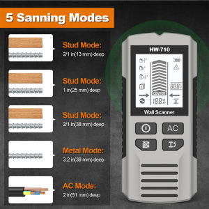 Handheld Wall Metal Detector LCD Display Wall Stud Finder Wood Stud AC Wire Metal Pipes Depth Wall Scanner for Decoration