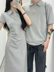 เสื้อยืดคอโปโลแขนสั้นทรงหลวมสไตล์อเมริกันสำหรับผู้ชาย Cleanfit สำหรับใส่ในฤดูร้อน ทรงหลวม แขนสั้น 5 ข้อ แขนครึ่งตัว