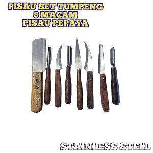 PISAU GARNISH 8 PCS - PISAU UKIR BUAH - PISAU TUMPENG BAHAN STAINLESS