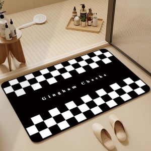 VIKAMA Light Luxury Case Diatom Mud Anti-Slip Floor Mat Bathroom Entrance Carpet Water-Absorbing Floor Mat Home Decoration