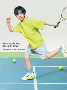 Boys Quick Dry Sports Kit Summer New Cool Feeling Short Sleeve Tennis Wear Middle Large Childrens Summer Clothing Set for Kids