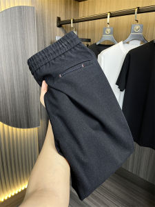 Original Goods Mens Business Casual Pants Fleece Fabric Warm Autumn Winter Trousers Straight Fit Long Pants Regular Thickness
