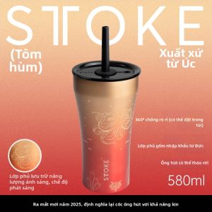 STTOKE | Ly Giữ Nhiệt Không Chảy Nước Có Ống Hút