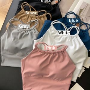 Women Back Cross Sports Bra Yoga Bra Anti-sweat Fitness Top Shockproof Gym Crop Top Push Up Sport Bra Gym Workout Top Female