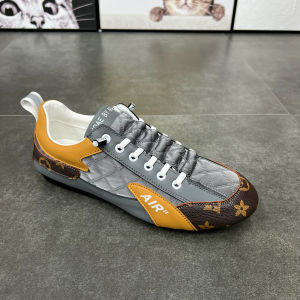 Mens Autumnal Printed Leather And Cloth Patchwork Sewing Line Trendy Youth Fashion Sport Shoes No Brand Registered Trademark