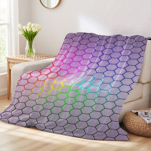Beast Kingdom | Neon Hexagon Flannel Blankets Are Suitable For Sofas Mens Room Decorations Thick And Warm Gifts For Teenagers