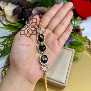 🔥สร้อยข้อมือพลอยแท้ แบล๊คสตาร์ นิลสตาร์ พลอยแท้อัญมณีคัดเกรดเสริมราศี งานฝีมือ (สินค้ามีชิ้นเดียว)